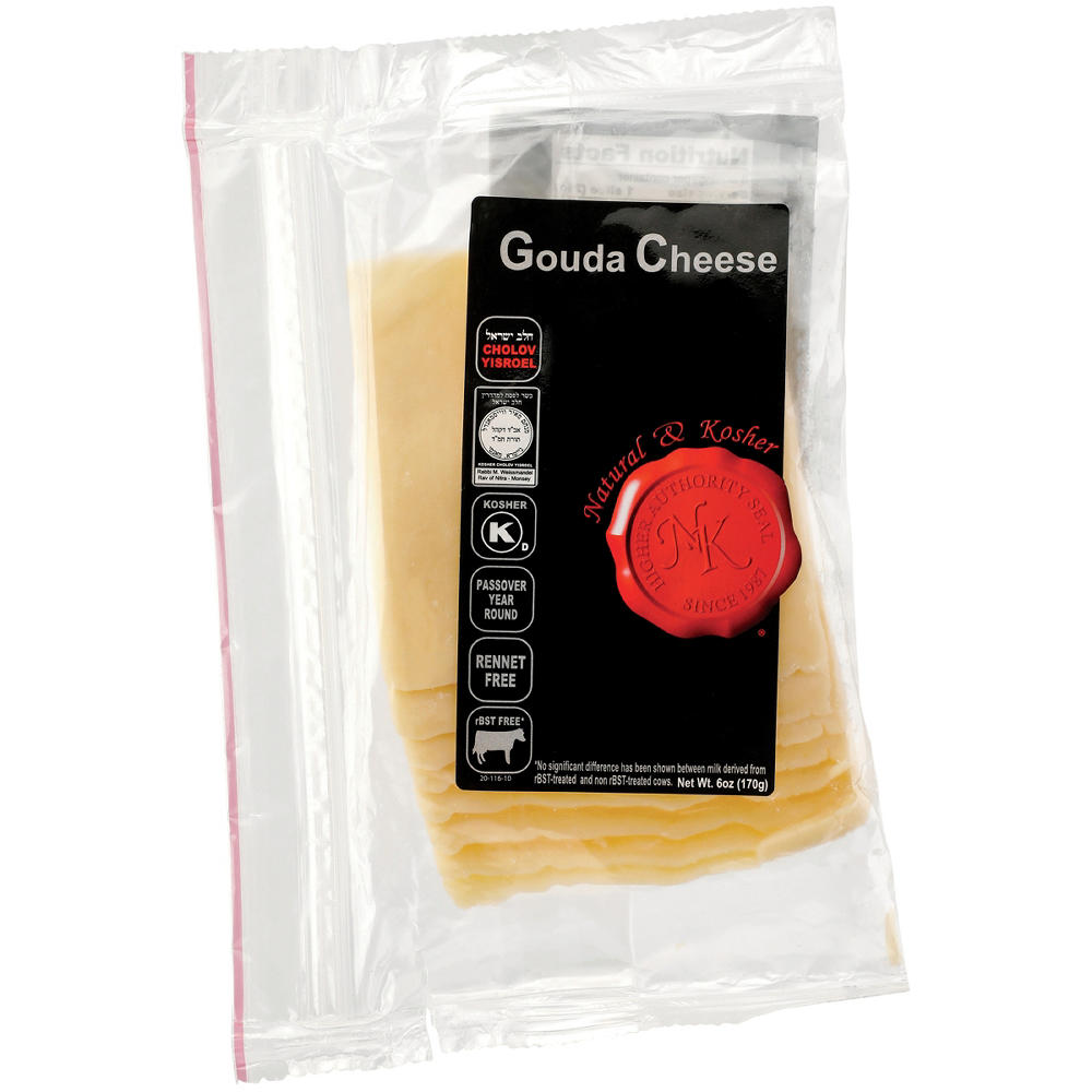 Natural & Kosher Sliced Gouda Cheese, Kosher, 6 oz