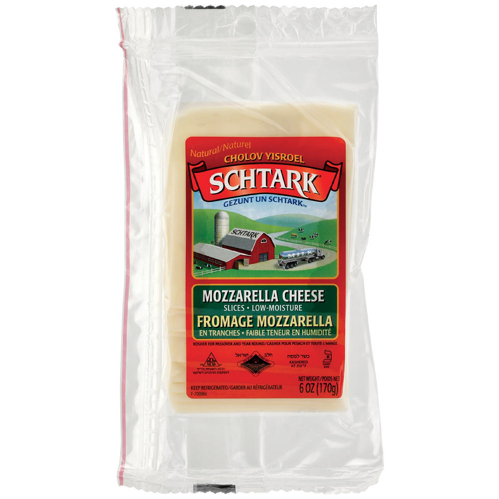 Schtark Sliced Mozzarella Cheese, Kosher, 6 oz