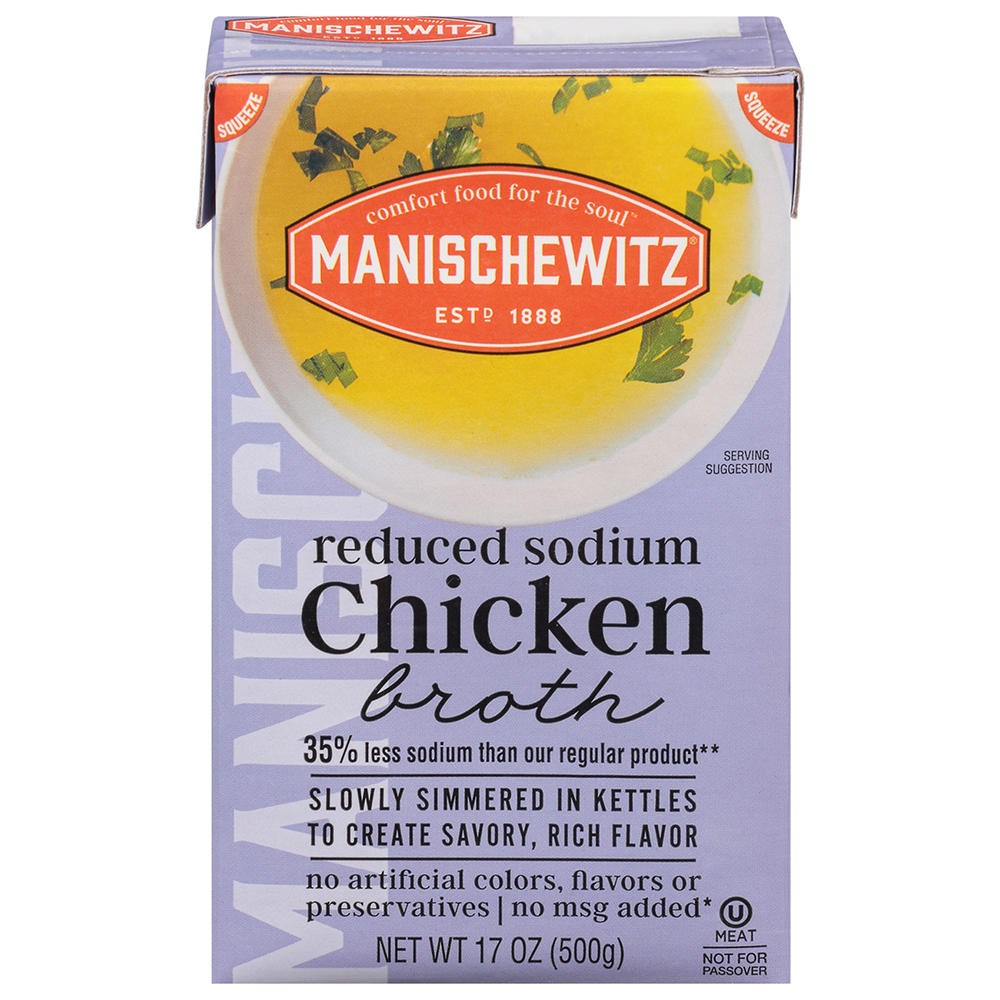 Manischewitz Kosher Reduced Sodium Chicken Broth, 17 oz