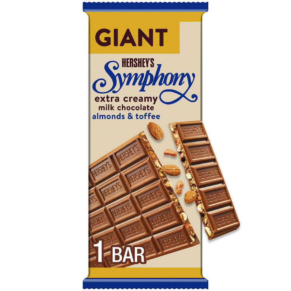 Hershey's Symphony Almonds & Toffee Giant Milk Chocolate Bar, 7.37 oz