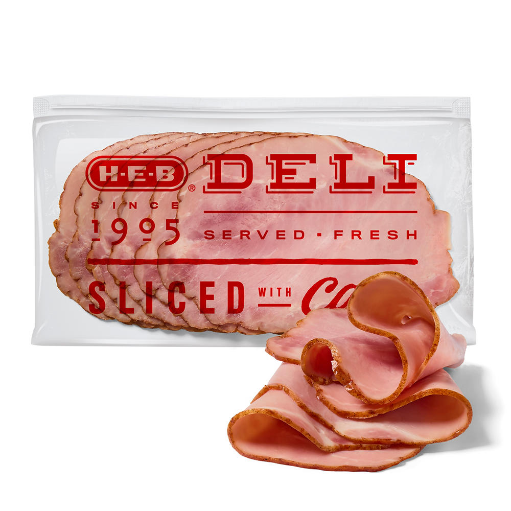 H-E-B Deli Brown Sugar Glazed Uncured Ham, Sandwich Sliced, Avg. 0.5 lb