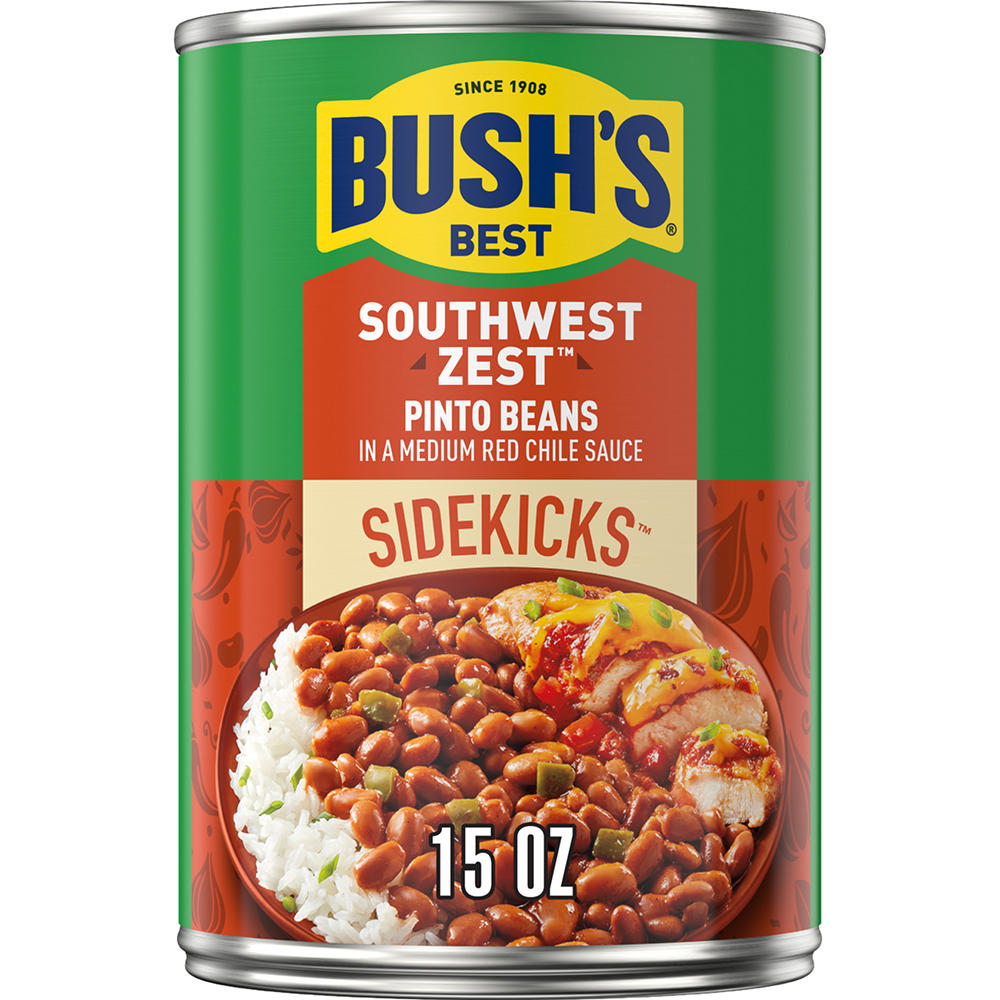 Bush's Best Sidekicks Southwest Zest Pinto Beans, 15 oz