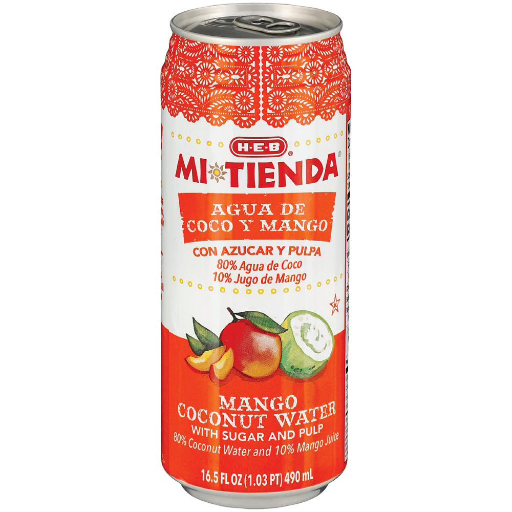 H-E-B Mi Tienda Mango Coconut Water with Sugar & Pulp, 16.5 oz