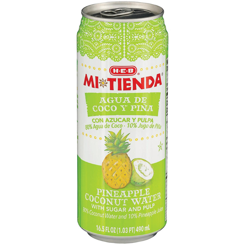 H-E-B Mi Tienda Pineapple Coconut Water with Sugar & Pulp, 16.5 oz