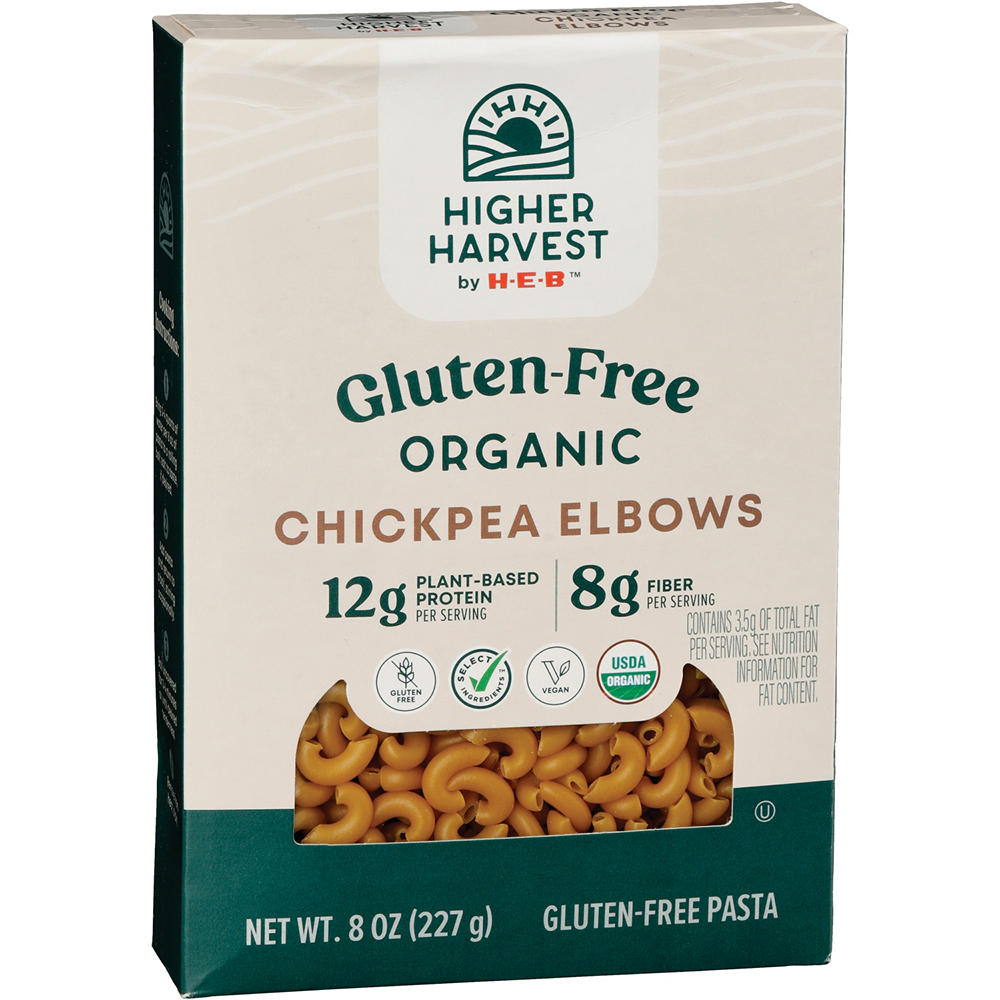 Higher Harvest by H-E-B Gluten Free Organic 12g Protein Chickpea Elbows Pasta Noodles, 8 oz