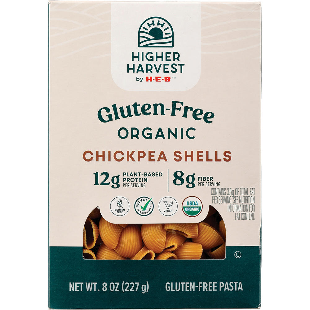 Higher Harvest by H-E-B Gluten Free Organic 12g Protein Chickpea Shells Pasta Noodles, 8 oz