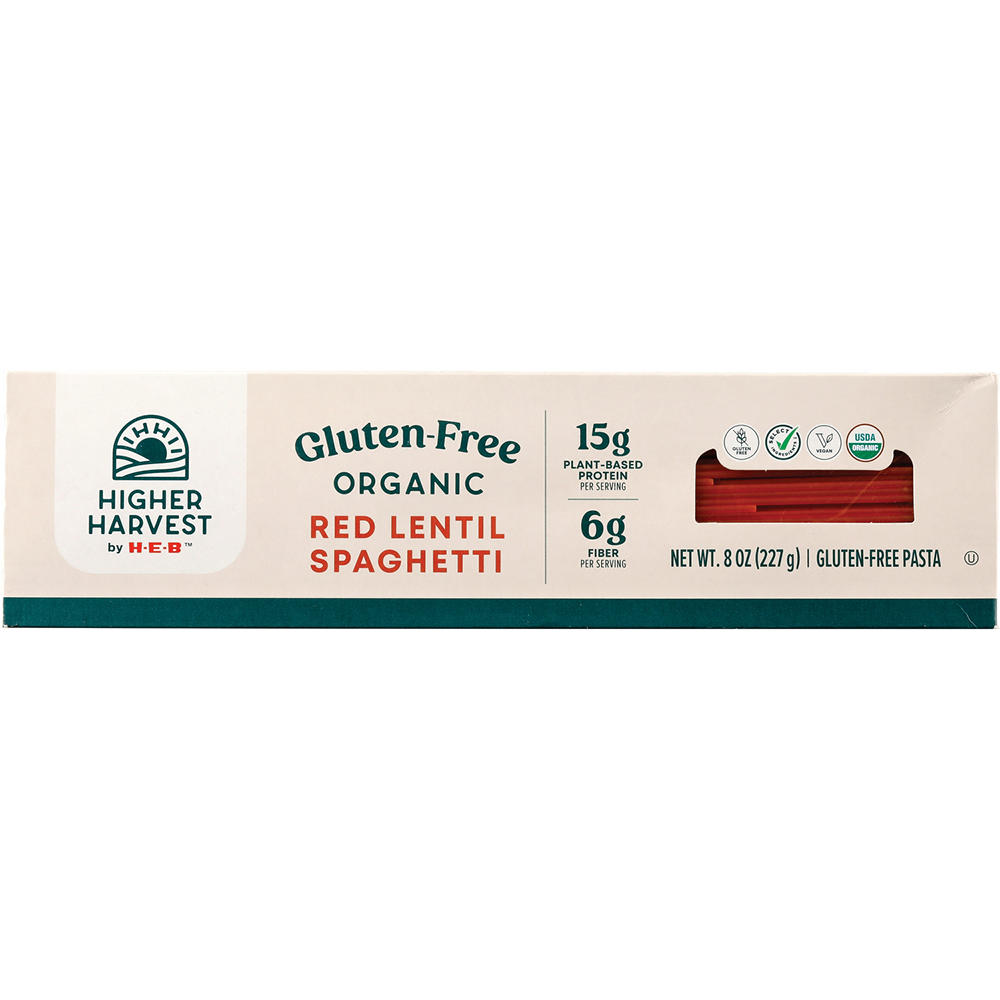 Higher Harvest by H-E-B Gluten Free Organic 15g Protein Red Lentil Spaghetti Pasta Noodles, 6 oz