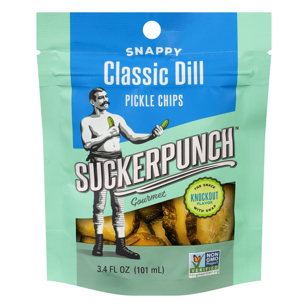 Suckerpunch Gourmet Classic Dill Gourmet Pickle Chips, 3.40 oz