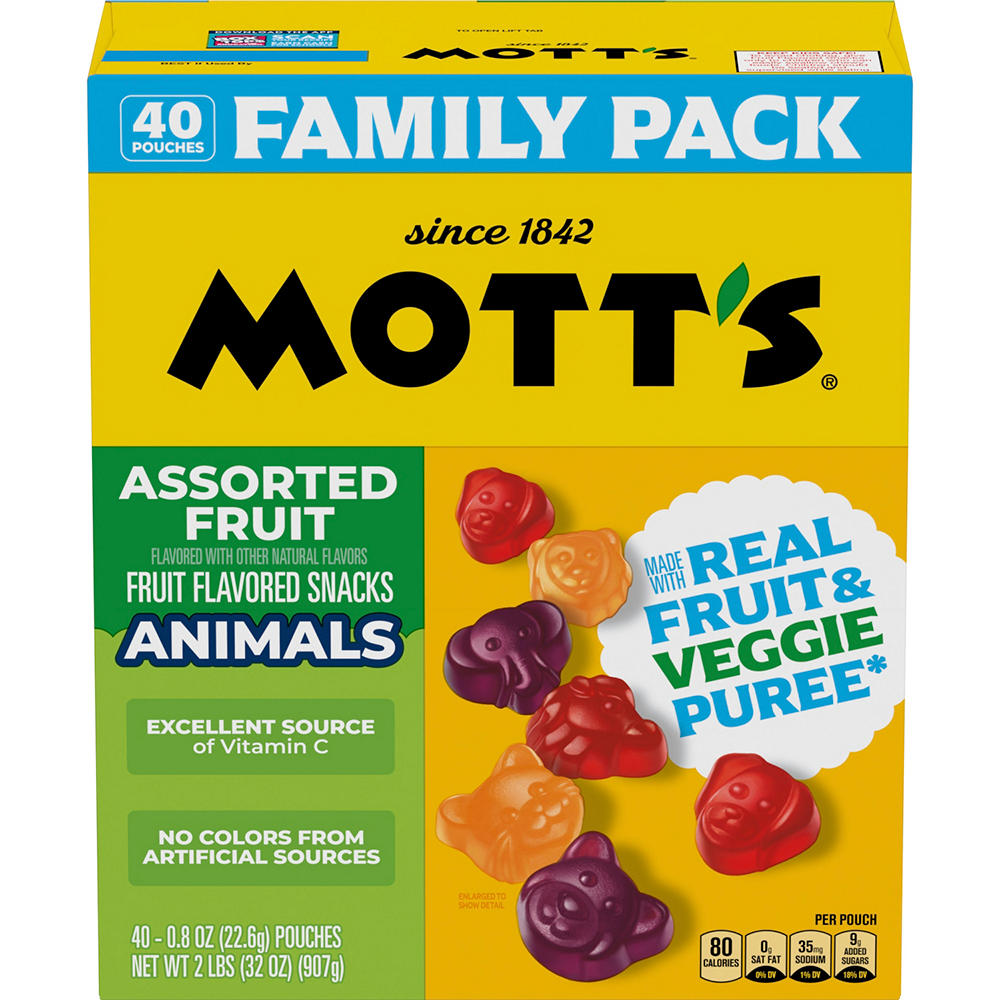 Mott's Assorted Animals Fruit Snacks, 40 ct