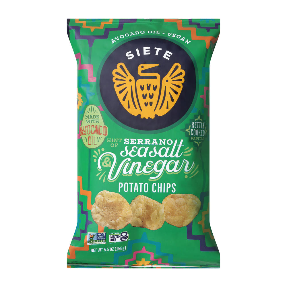 Siete Sea Salt & Vinegar Kettle Cooked Potato Chips, 5.5 oz