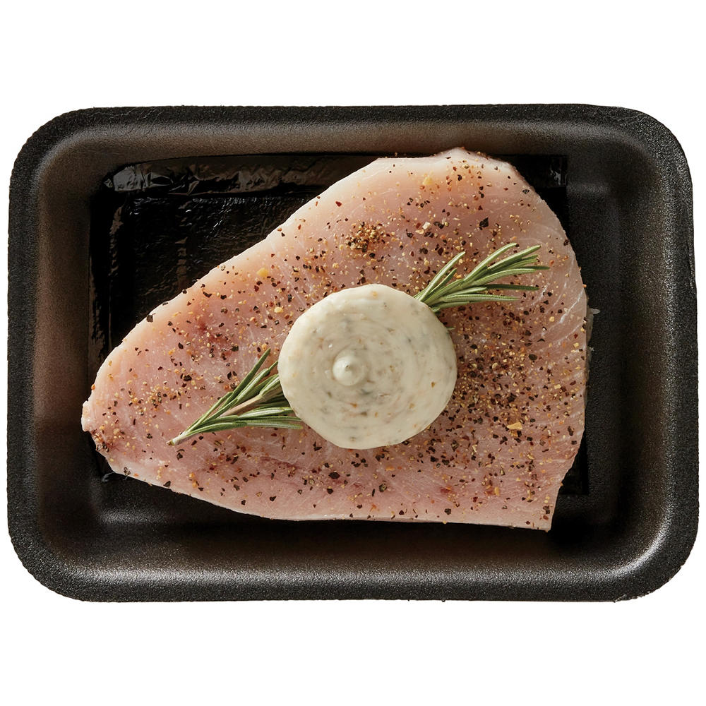 H-E-B Fish Market Lemon Pepper Seasoned Swordfish Steak - Garlic Butter, Avg. 0.85 lb