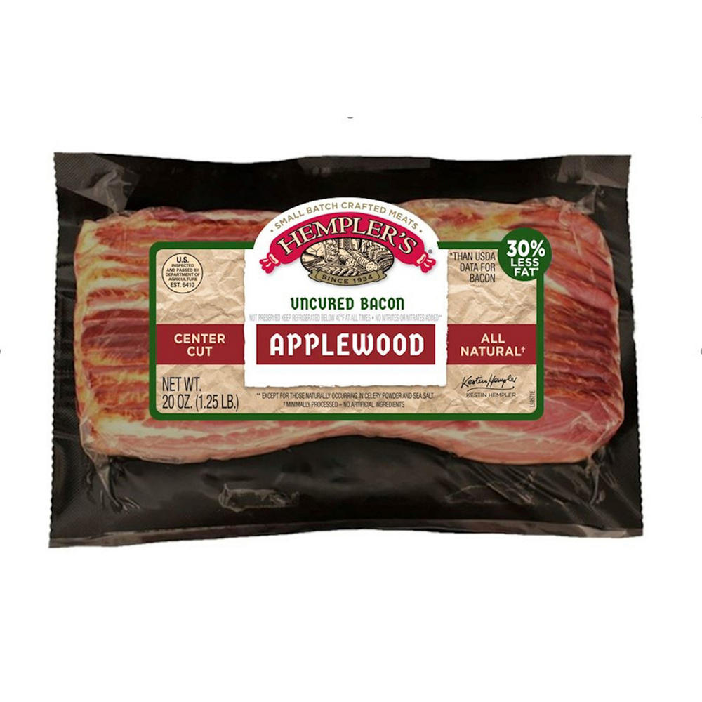 Hempler's Uncured Applewood Smoked Center Cut Bacon, 20 oz
