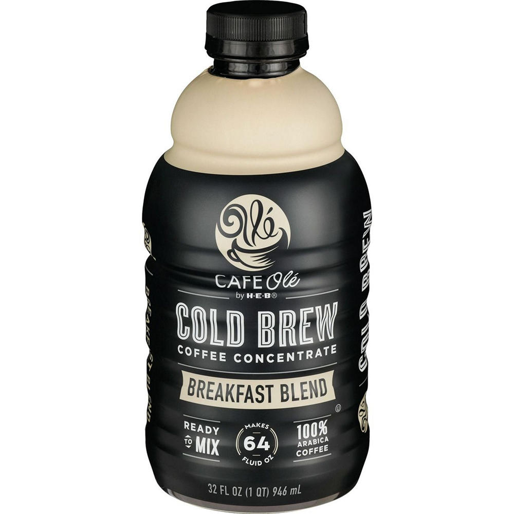 CAFE Olé by H-E-B Cold Brew Coffee Concentrate - Breakfast Blend, 32 oz