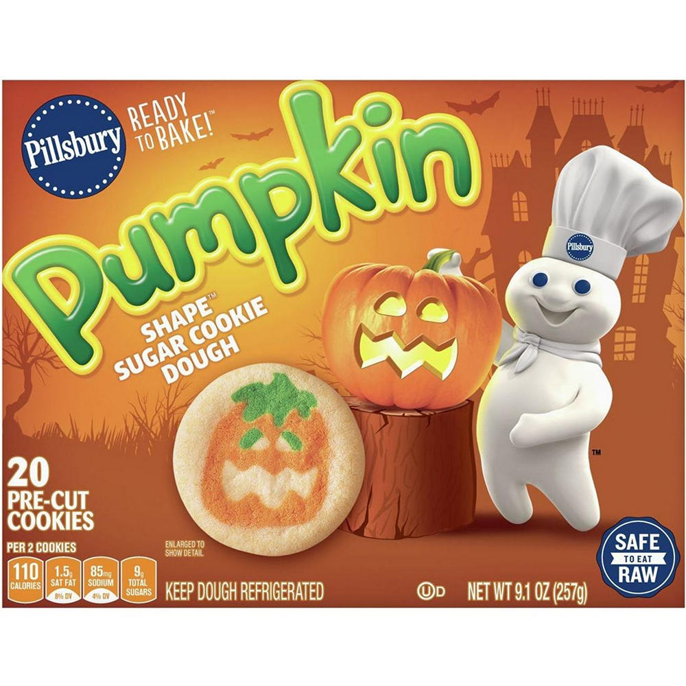 Pillsbury Ready to Bake Sugar Cookie Dough - Pumpkin Shape, 20 ct