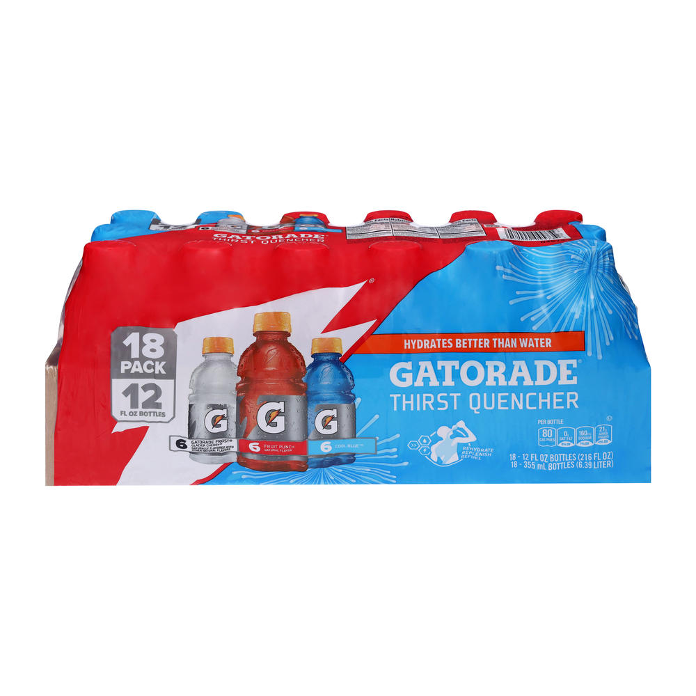 Gatorade Thirst Quencher Electrolyte Sports Drink Variety Pack 18 pk Bottles, 12 oz