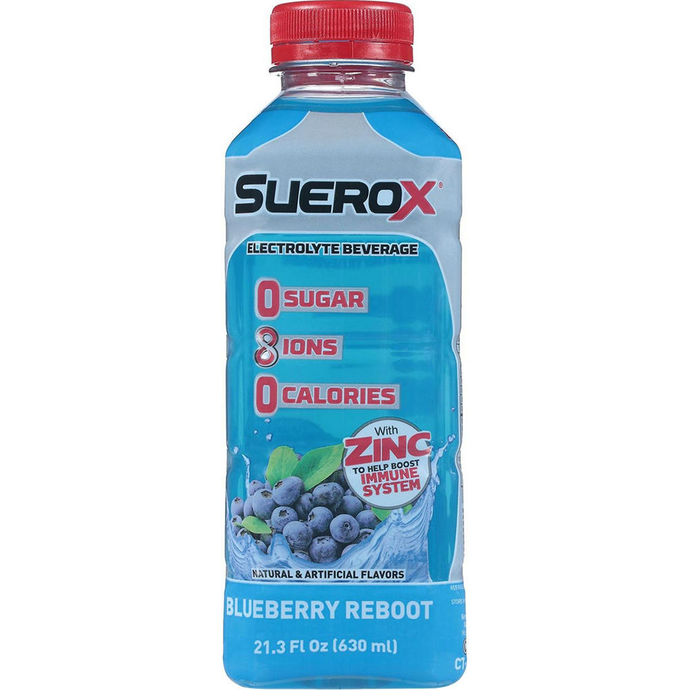 Suerox Blueberry Reboot Electrolyte Beverage, 21.3 oz