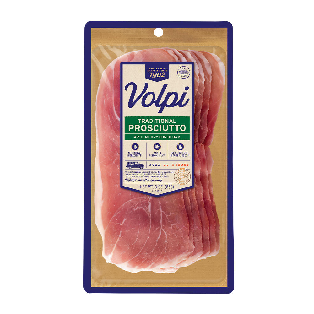 Volpi Sliced Traditional Prosciutto, 3 oz