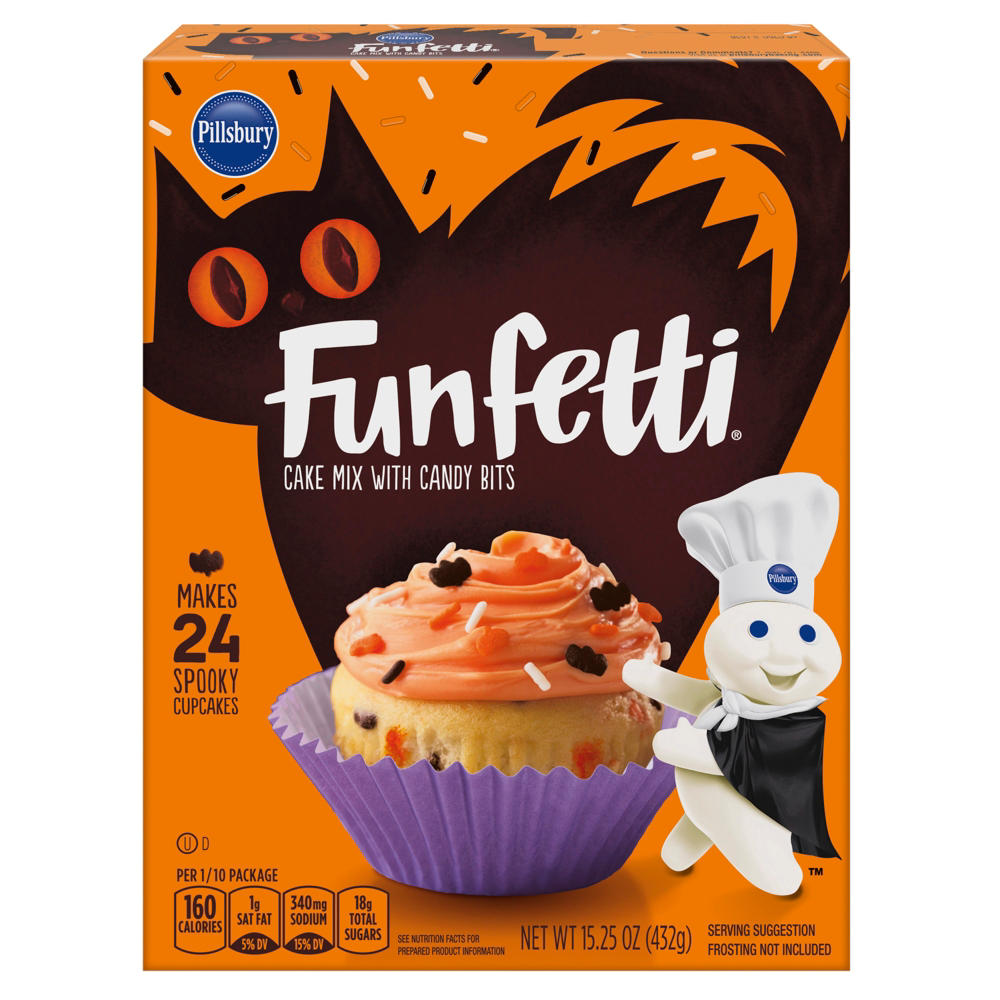 Pillsbury Funfetti Halloween Cake Mix with Candy Bits, 15.3 oz
