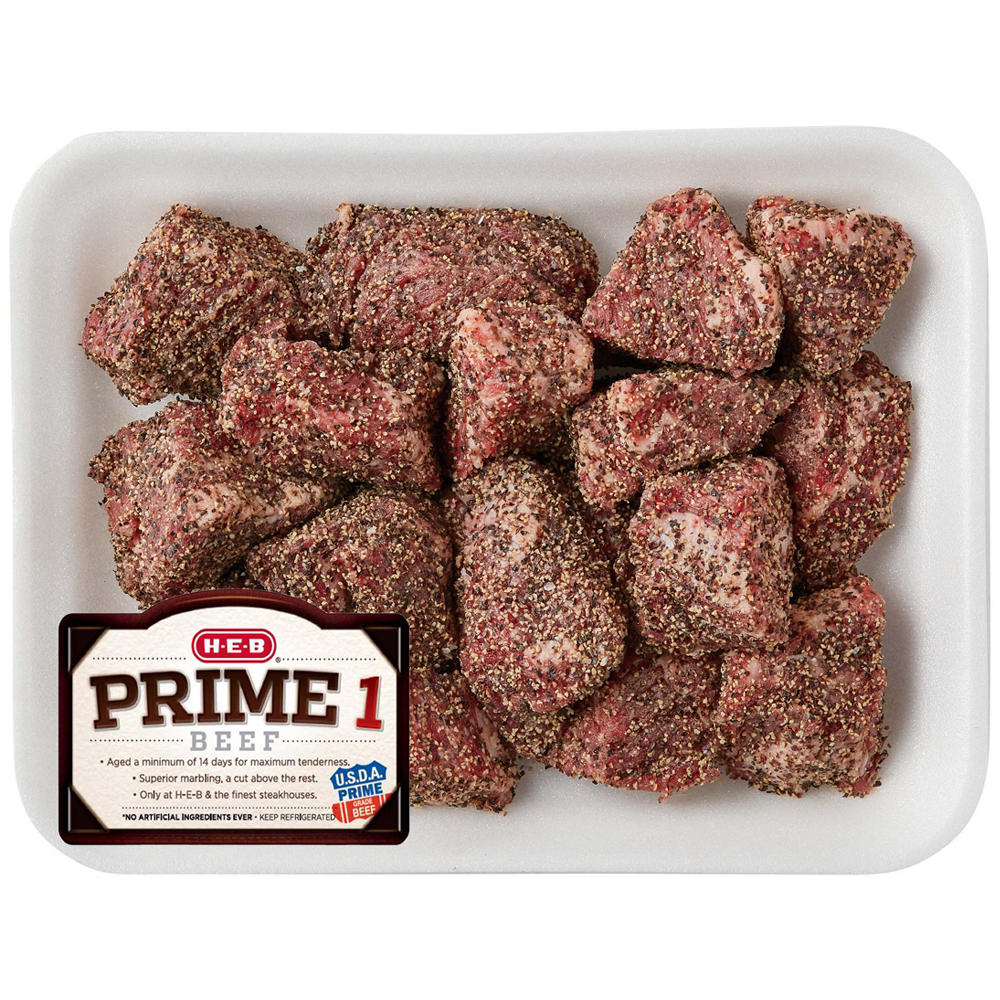 H-E-B Prime 1 Beef Seasoned Brisket Chunks - Salt & Pepper, Avg. 1.5 lbs