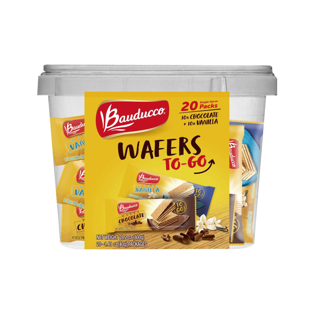 Bauducco Chocolate & Vanilla Wafers To-Go, 20 ct