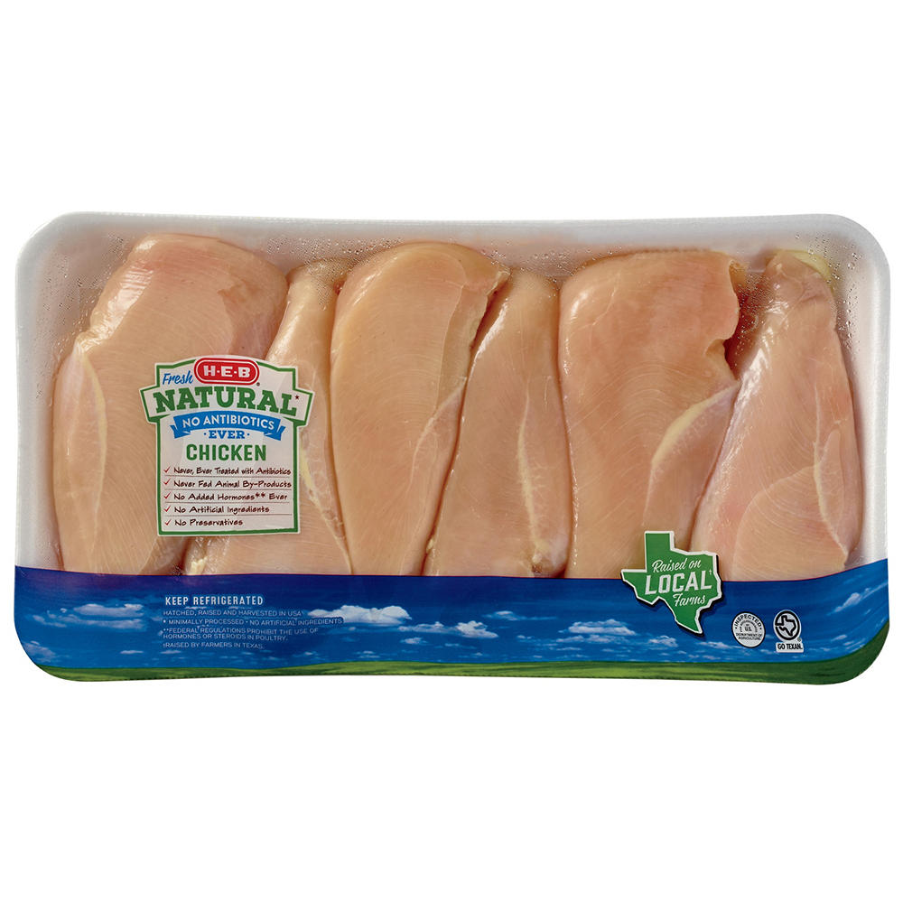 H-E-B Natural Boneless Chicken Breasts - Value Pack, Avg. 4.9 lbs