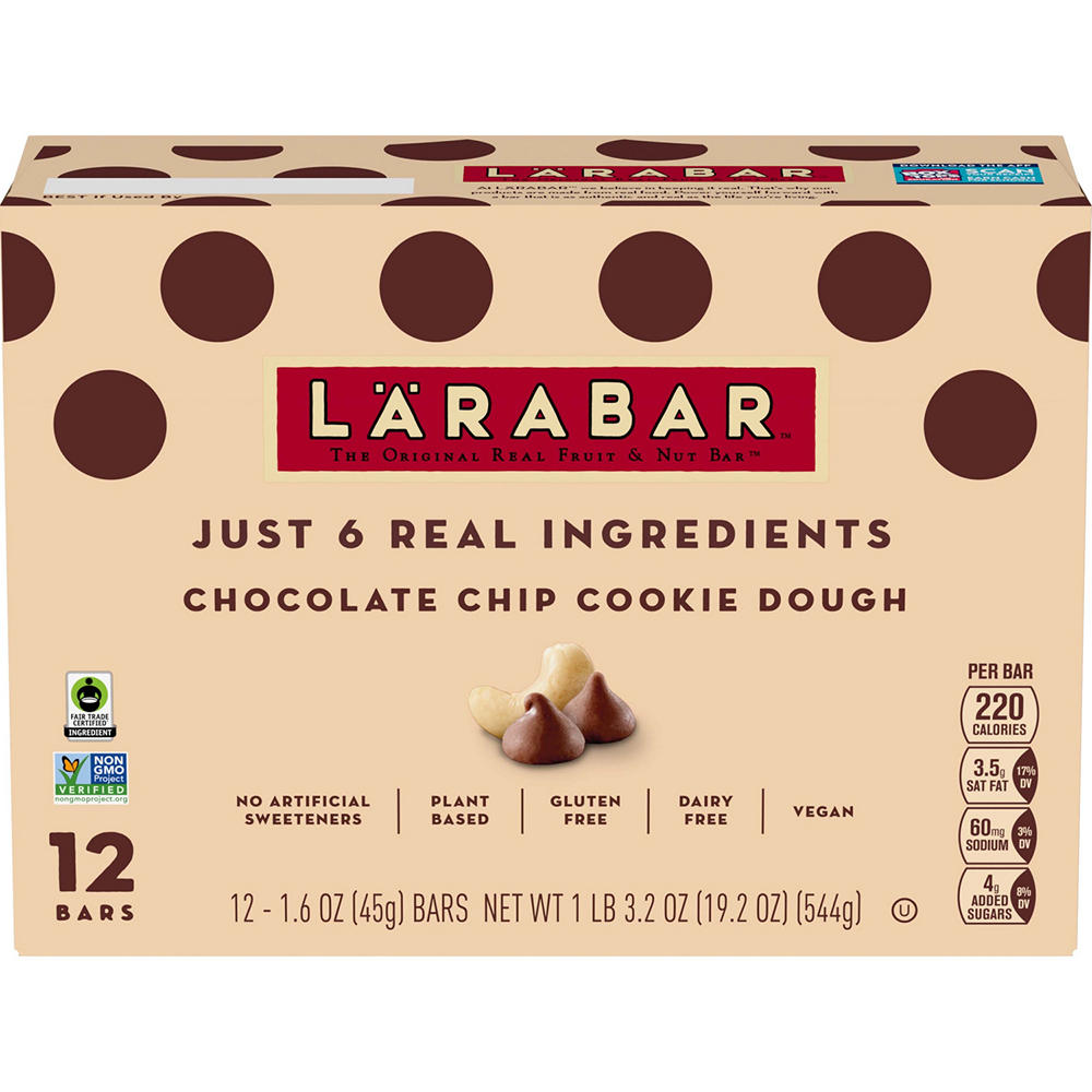 LÄRABAR Fruit & Nut Snack Bars - Chocolate Chip Cookie Dough, 12 ct