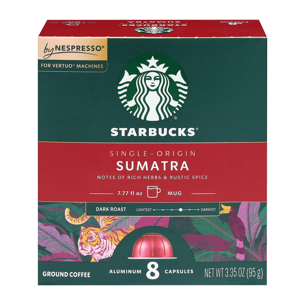 Starbucks Vertuo Sumatra Nespresso Capsules, 8 ct