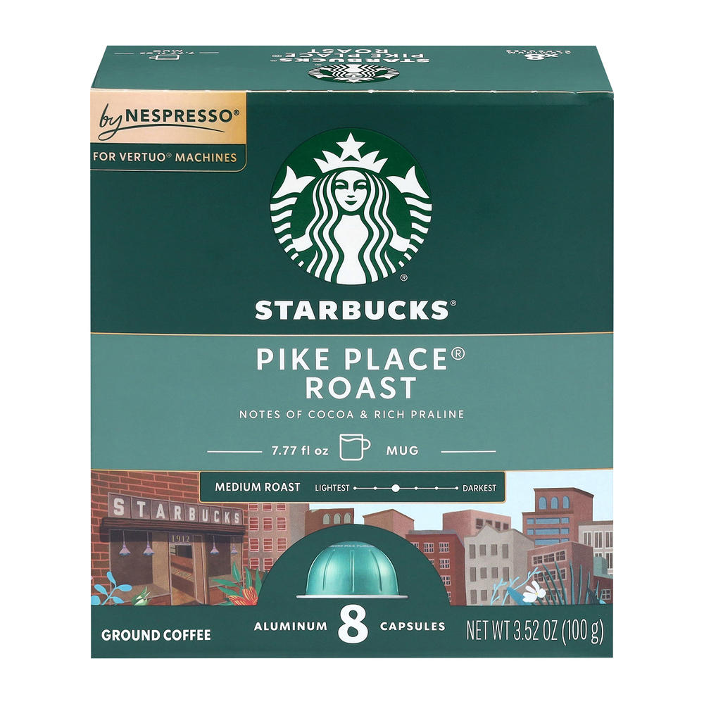 Starbucks Pike Place Roast Nespresso Vertuo Capsules, 8 ct