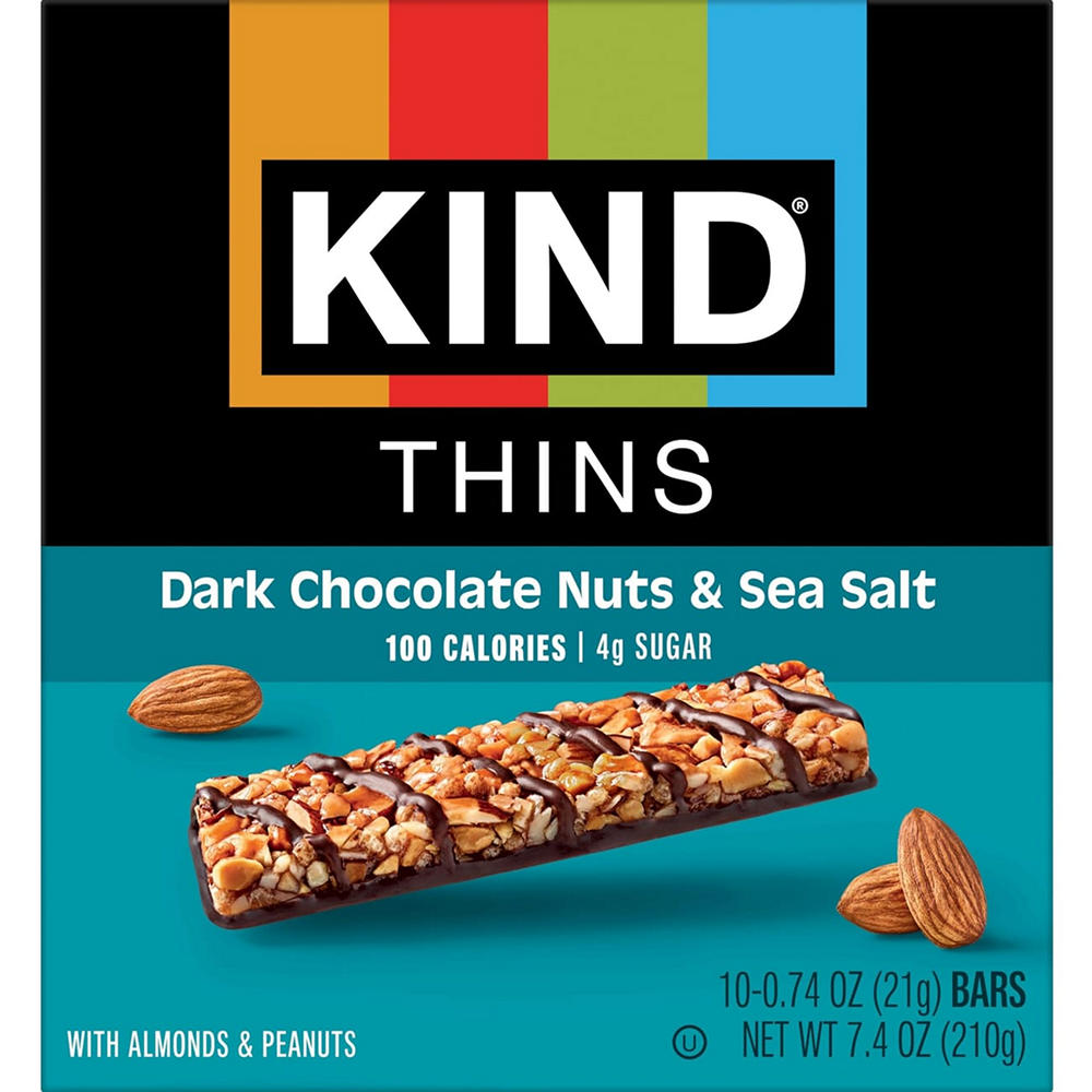 Kind Thins Snack Bars - Dark Chocolate Nuts & Sea Salt, 10 ct