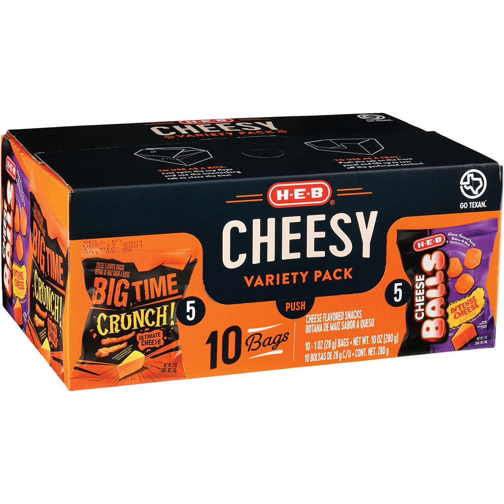 H-E-B Cheesy Chips Variety Pack 1 oz Bags, 10 ct