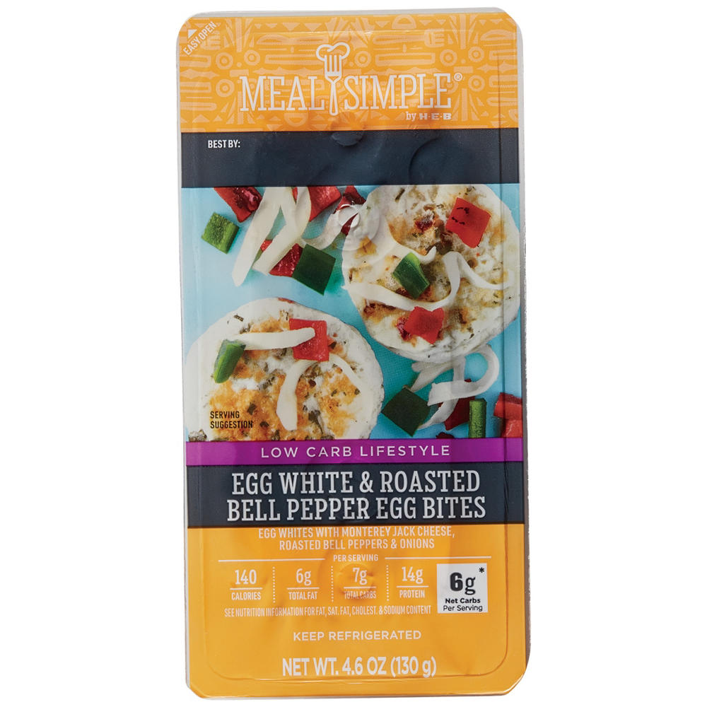 Meal Simple by H-E-B Low Carb Lifestyle Egg Bites - Egg White & Roasted Bell Pepper, 2 ct