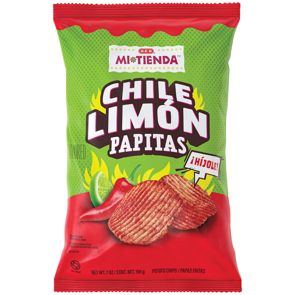 H-E-B Mi Tienda Papitas Potato Chips - Spicy Chile Limón, 7 oz