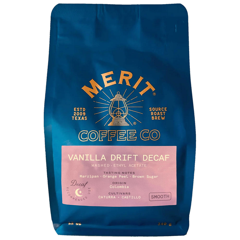 Merit Vanilla Drift Decaf Whole Bean Coffee, 12 oz