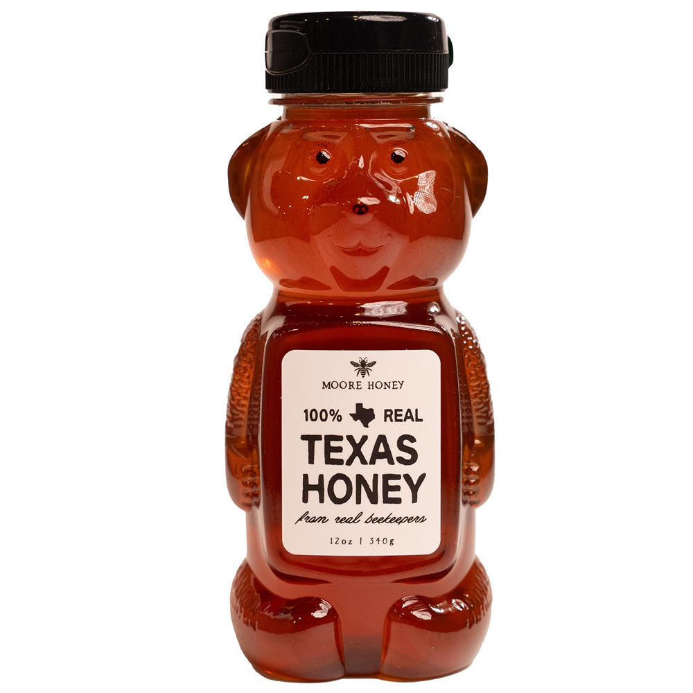 Moore Honey 100% Real Texas Honey Squeeze Bear, 12 oz