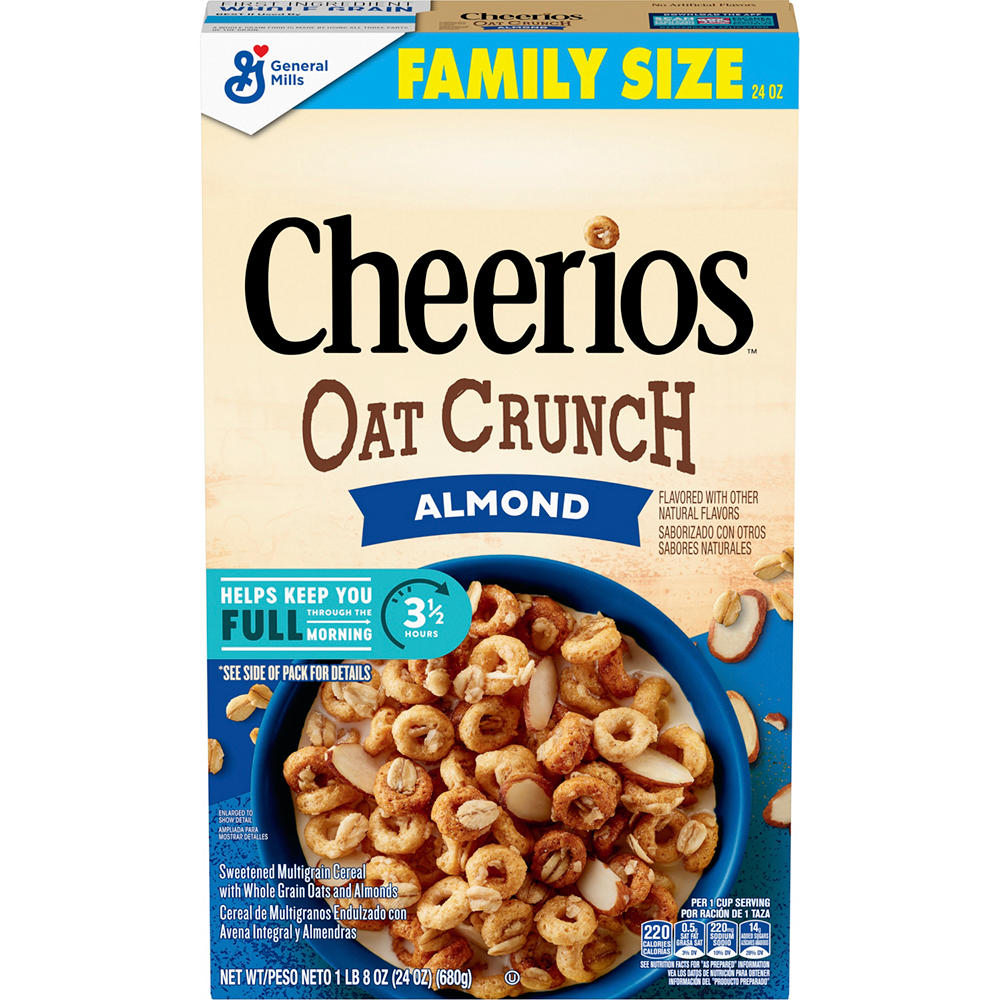 General Mills Oat Crunch Almond Cheerios Cereal - Family Size, 24 oz