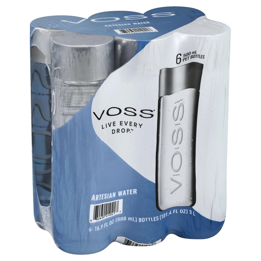 Voss Artesian Water, 6 pk Plastic Bottles, 16.9 oz