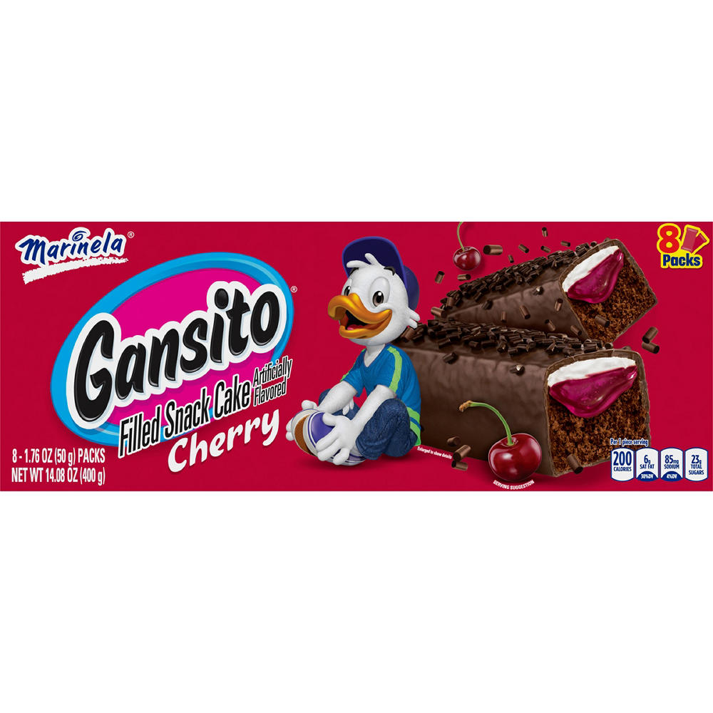 Marinela Gansito Cherry-Filled Cakes Snack Packs, 8 ct