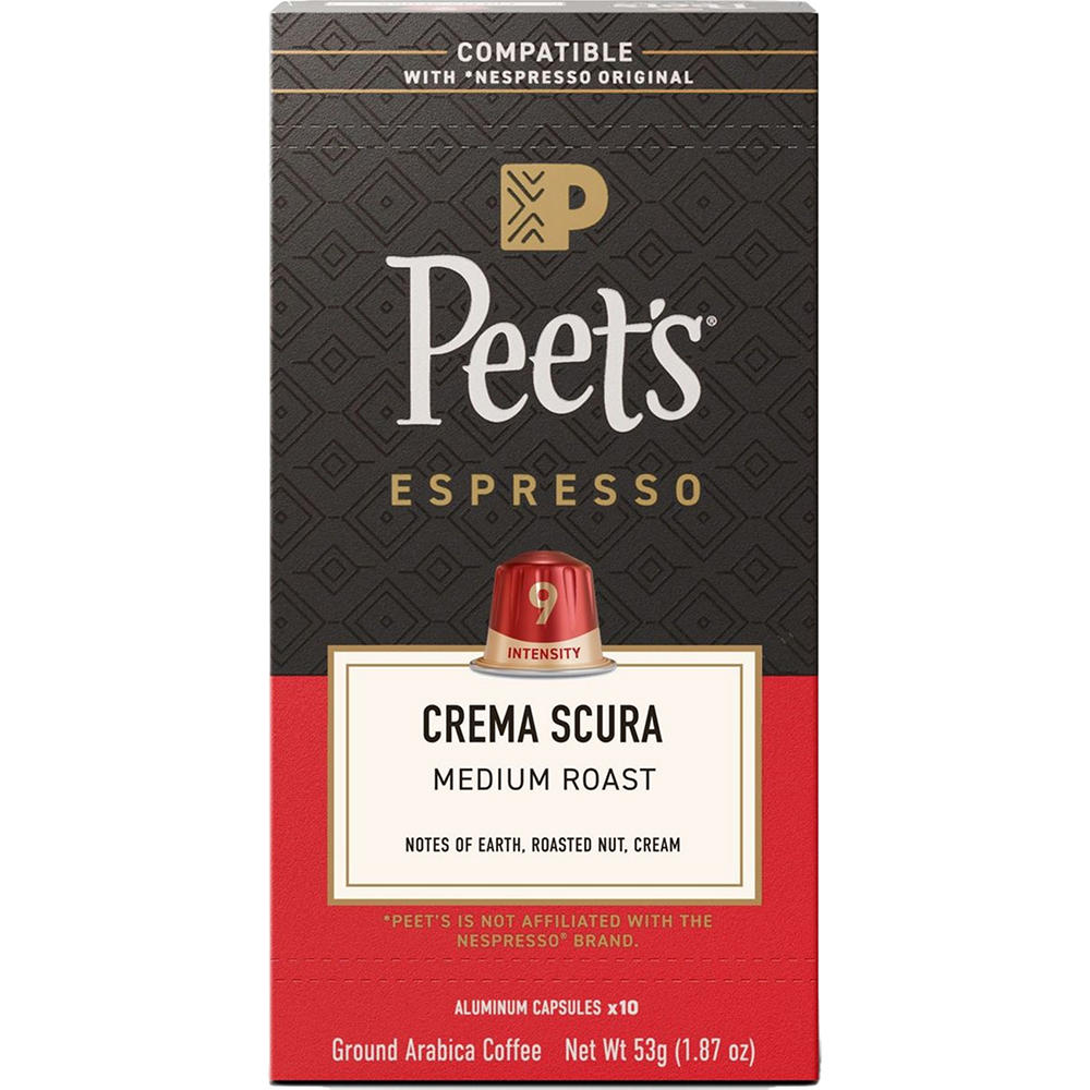Peet's Coffee Espresso Crema Scura Medium Roast Single Serve Capsules, 10 ct