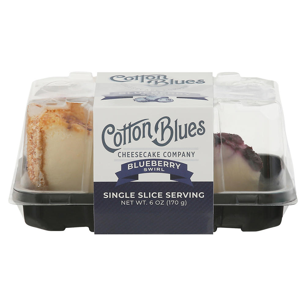 Cotton Blues Cheesecake Company Blueberry Swirl Cheesecake Slice , 6 oz