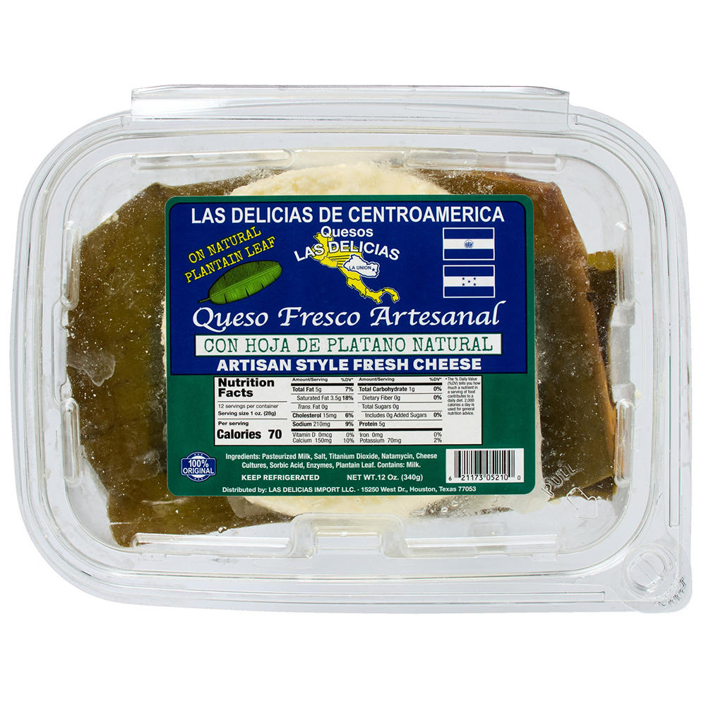 Las Delicias Queso Fresco Artesanal - Artisan Style Fresh Cheese, 14 oz