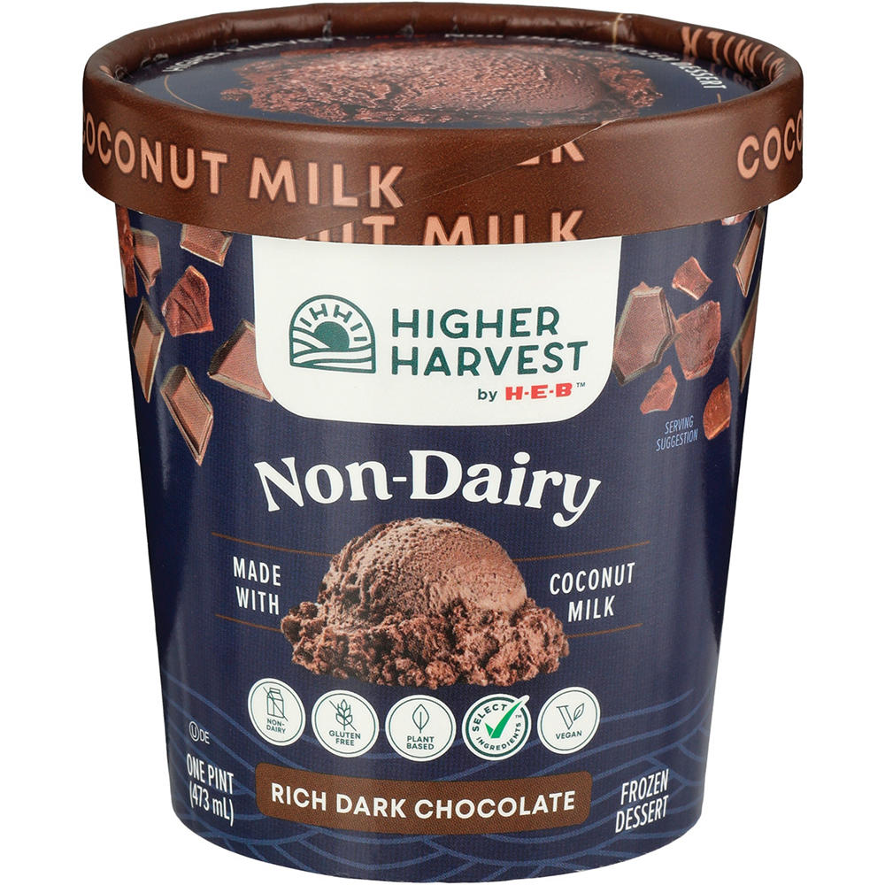 Higher Harvest by H-E-B Non-Dairy Rich Dark Chocolate Frozen Dessert, 1 pt