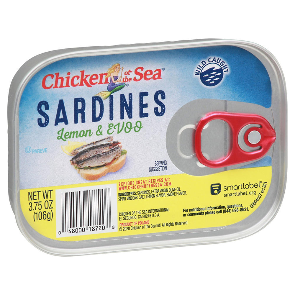 Chicken of the Sea Lemon & Evoo Sardines, 3.75 oz