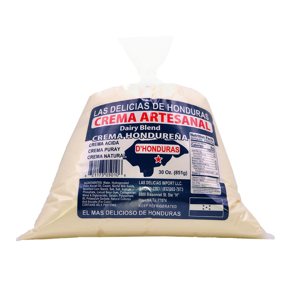 Las Delicias Crema Artesanal Hondureña, 30 oz