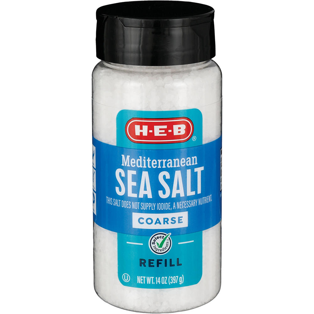 H-E-B Coarse Mediterranean Sea Salt Refill, 14 oz