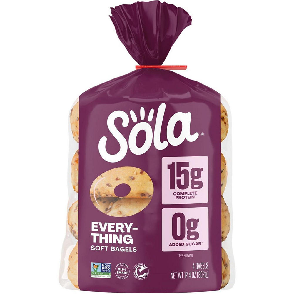 Sola 15g Protein Everything Bagels, 12.4 oz