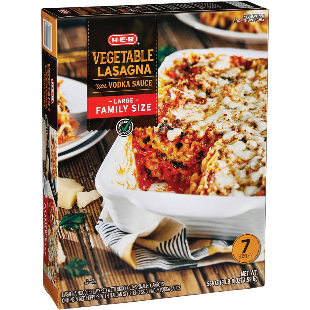 H-E-B Frozen Vegetable Lasagna - Large Family-Size, 56 oz