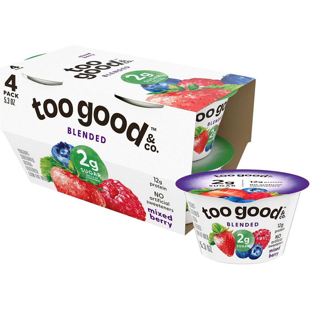 Too Good & Co. Lower Sugar 4 pk Greek Yogurt - Mixed Berry, 5.3 oz