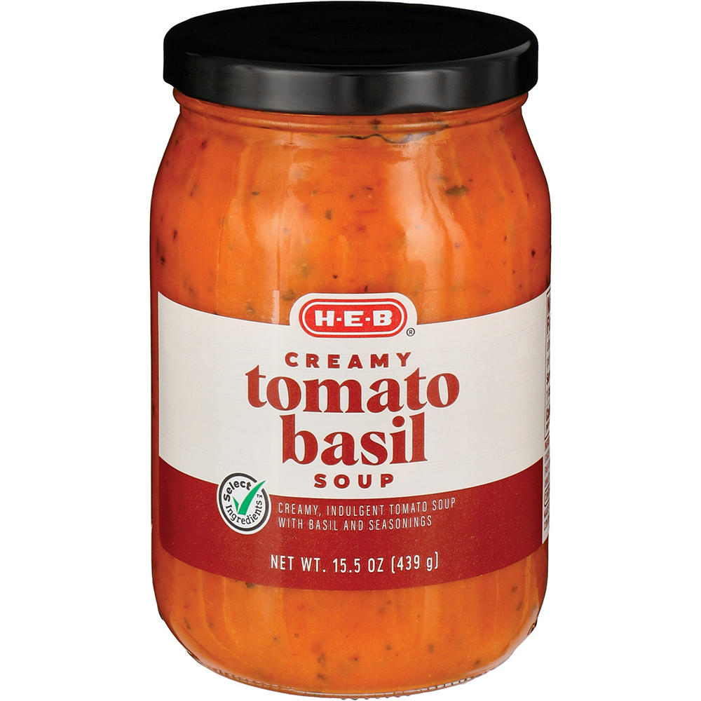 H-E-B Indulgent Creamy Tomato Basil Soup, 15.5 oz