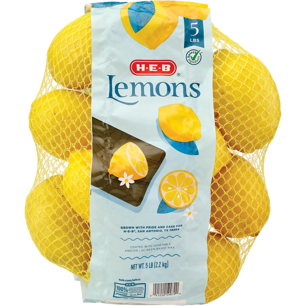 H-E-B Fresh Lemons, 5 lb bag