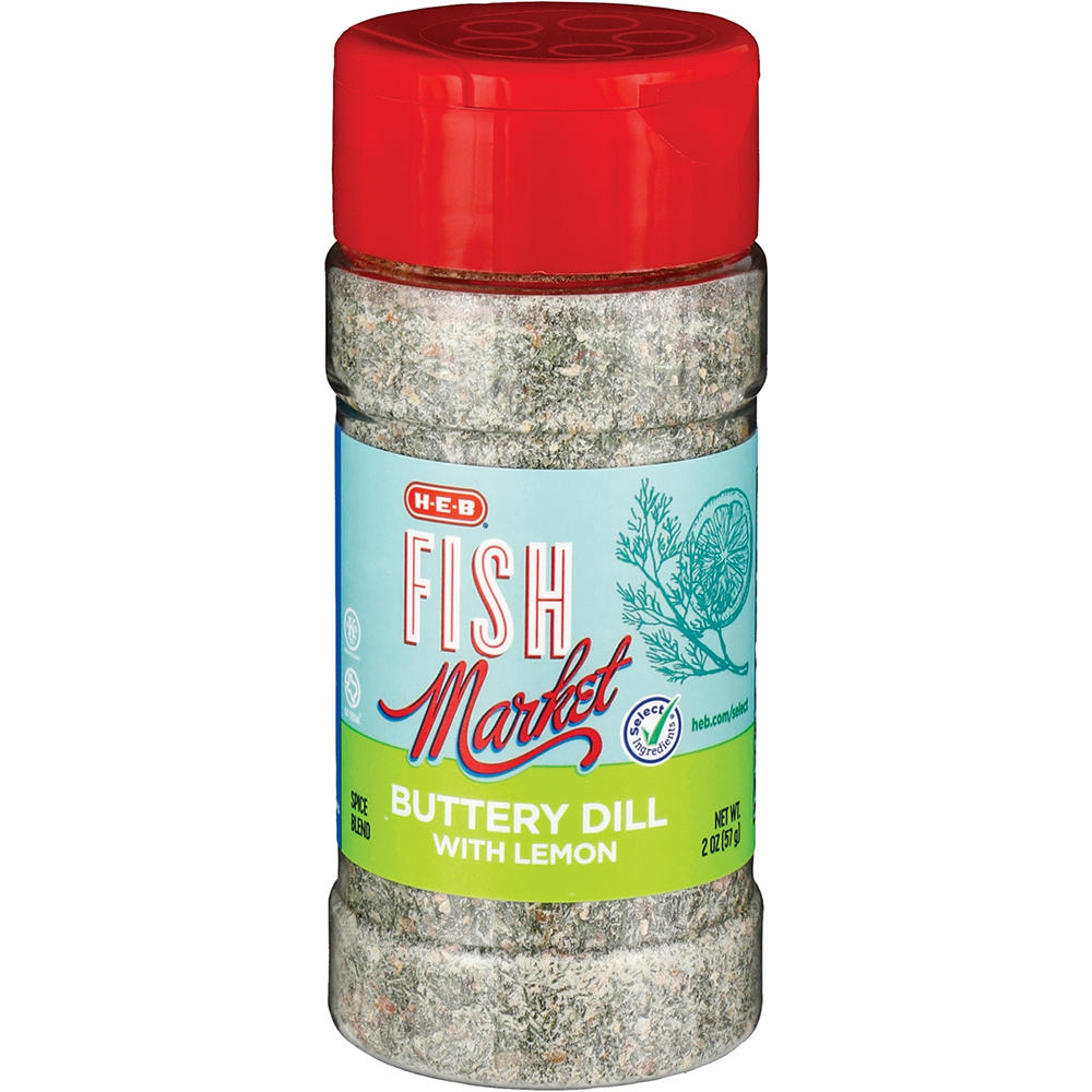 H-E-B Fish Market Buttery Dill & Lemon Seasoning Spice Blend, 2 oz